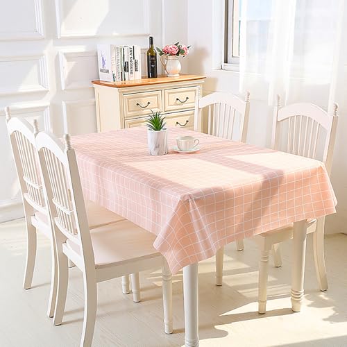 LokoBatii Tischdecke abwaschbar 137x137 cm, Leinenoptik aus Polyester, wasserabweisend mit Lotuseffekt, Kratzfest für Wohnzimmer, Esszimmer, Balkon & Garten (Rosa) von LokoBatii