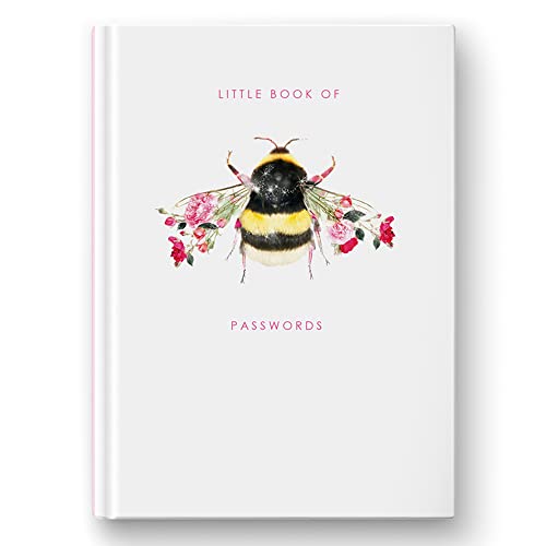 Lola Design – A6 Internet Passwortbuch Botanical Bee – Speichern Sie bis zu 100 Passwörter, Planer & Organizer – Geschenk für Geburtstage – Hardcover Notizbuch – 52 Seiten von Lola Design ltd