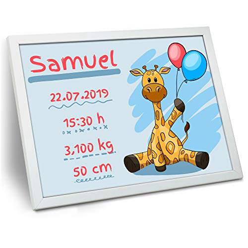LolaPix Leinwand Geburtstag Personalisierte mit Gerburtdatum. Name/Datum/Uhrzeit/Gewicht/Größe. Neugeborene Geschenke. Verschiedene Designs. 30x40 cm. Blu Giraffe LolaPix Leinwand Geburtstag Personalisierte mit Gerburtdatum. Name/Datum/Uhrzeit/Gewicht/Größe. Neugeborene Geschenke. Verschiedene Designs. 30x40 cm. Blu Giraffe von LolaPix
