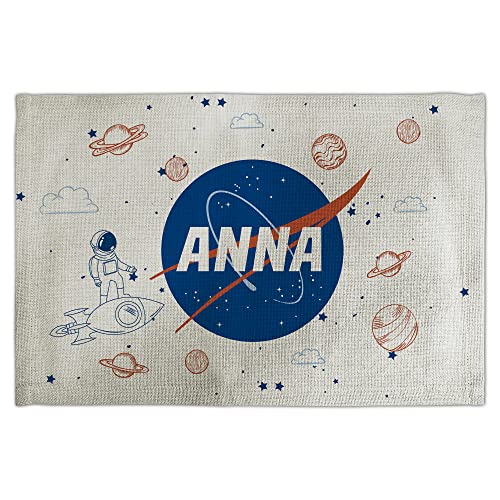 Platzdeckchen Stoff. Tischset Kinder. Platzdeckchen Abwaschbar Kinder. Tischset mit Namen. 30x45 cm. Personalisierte Geschenke. NASA von LolaPix