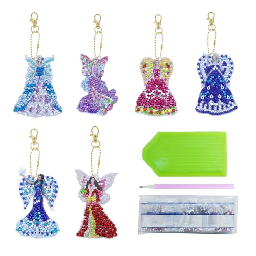 Lolileo 6PCS DIY Diamond Painting Schlüsselanhänger,5D Prinzessin Doppelseitig Diamant Painting Bilder Aufkleber Anhänger,kreatives Geschenk für 6-jährige Jungen und Mädchen Lolileo 6PCS DIY Diamond Painting Schlüsselanhänger,5D Prinzessin Doppelseitig Diamant Painting Bilder Aufkleber Anhänger,kreatives Geschenk für 6-jährige Jungen und Mädchen von Lolileo
