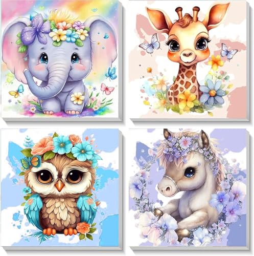 Lolipony 4 Stück Tiere Malen Nach Zahlen ab 5 6 7 Jahre Mädchen mit Rahmen, Elefant Eule Giraffe Zebra Malen Nach Zahlen für Kinder Acrylfarben mit als Geschenk 20x20cm Lolipony 4 Stück Tiere Malen Nach Zahlen ab 5 6 7 Jahre Mädchen mit Rahmen, Elefant Eule Giraffe Zebra Malen Nach Zahlen für Kinder Acrylfarben mit als Geschenk 20x20cm von Lolipony