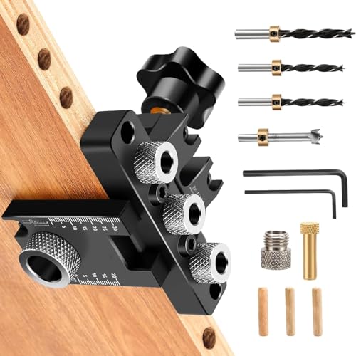 3-in-1 die Bohrschablone Möbelbau,Dübellöcher 8/10/15mm Holzdübel Bohrschablone mit Positionierungsclip Einstellbare Bohrführung Stanzer-Locator Tischlerwerkzeuge 3-in-1 die Bohrschablone Möbelbau,Dübellöcher 8/10/15mm Holzdübel Bohrschablone mit Positionierungsclip Einstellbare Bohrführung Stanzer-Locator Tischlerwerkzeuge von Lomhyve
