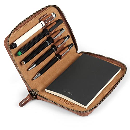 Londo Echtleder Padfolio – Portfolio Ordner mit Bleistifthalter, Notizblock & Reißverschluss für Business, Büro & Reisen von Londo