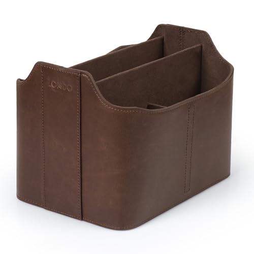 Londo Leder Fernbedienung Organizer und Halter mit Tablet Fach, Fernbedienungshalter - Multifunktion Aufbewahrung von Londo