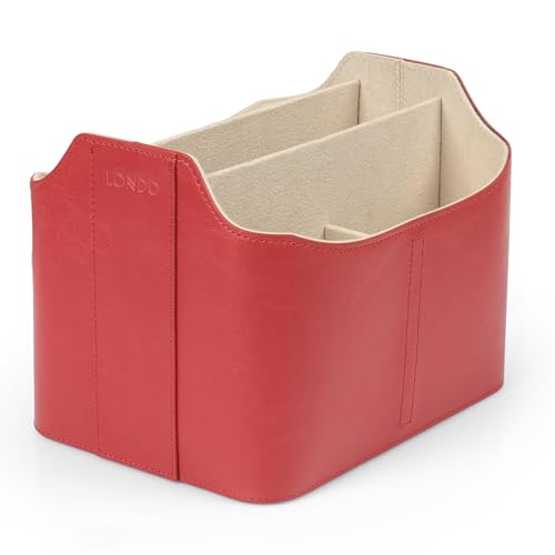 Londo Leder Fernbedienung Organizer und Halter mit Tablet Fach, Fernbedienungshalter - Multifunktion Aufbewahrung von Londo