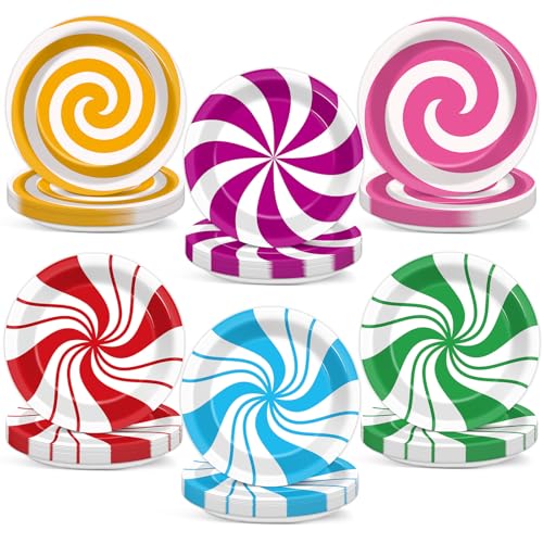 Pappteller mit weihnachtlichen Pfefferminzbonbons, 17,8 cm, bunt, Lutscher-Thema, Einweg-Papier-Dessertteller für Süßigkeitenladen, Candyland, Urlaub, Weihnachten, Babyparty, Geburtstag, Partyzubehör, Pappteller mit weihnachtlichen Pfefferminzbonbons, 17,8 cm, bunt, Lutscher-Thema, Einweg-Papier-Dessertteller für Süßigkeitenladen, Candyland, Urlaub, Weihnachten, Babyparty, Geburtstag, Partyzubehör, von Lonfliness