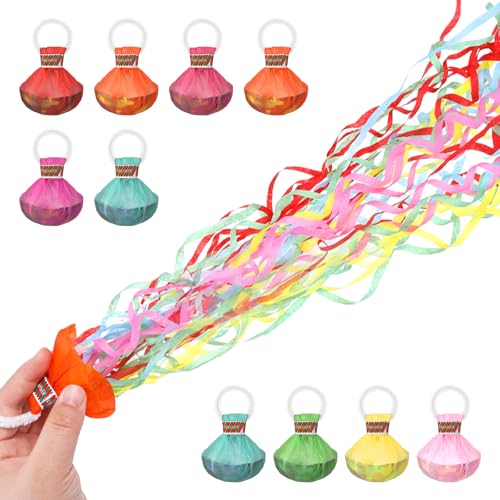 10 Stück Luftschlangen Bunt, Hand Werfen Konfetti, Luftschlangen Geburtstag für Hochzeiten Weihnachten Hochzeit Abschlussfeier Neujahr(Zufällige Farbe) von LongHoneySong