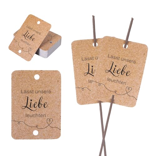 100 Stück Wunderkerzen Hochzeit Tags Lasst unsere Liebe leuchten Freudentränen Hochzeitskarte Wunschkarten Hochzeit Grußkarte Sternspritzer Hochzei (A) von LongHoneySong