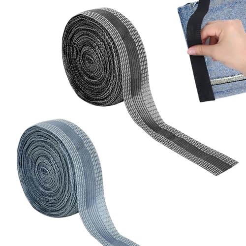 10m Saumband zum Aufbügeln Waschfest Hose Kürzen Ohne Nähen Saumband Selbstklebend Bügelband Nahtband zum Aufbügeln Bügelsaumband Umnähband zum Bügeln Bügelband für Kleidung (Schwarz+Blau) von LongHoneySong