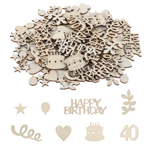 120 Stück 40.Happy Birthday Konfetti Geburtstag, Tischdeko 40 Geburtstag Streudeko Holz 40 Geburtstagsdeko Tisch Streudeko 40.Happy Birthday TischdekoTortendeko(40) von LongHoneySong