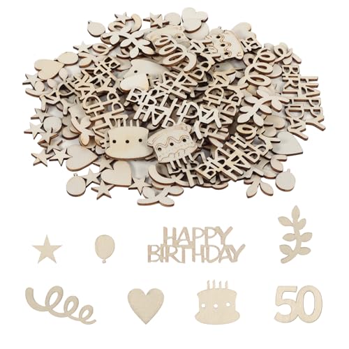 120 Stück 50.Happy Birthday Konfetti Geburtstag, Tischdeko 50.Geburtstag Streudeko Holz 50.Geburtstagsdeko Tisch Streudeko 50 Happy Birthday TischdekoTortendeko(50) von LongHoneySong