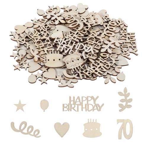 120 Stück 70.Happy Birthday Konfetti Geburtstag, 70 Tischdeko Geburtstag Streudeko Holz 70 Geburtstagsdeko Tisch Streudeko 70 Happy Birthday Tischdeko 60Tortendeko(70) von LongHoneySong