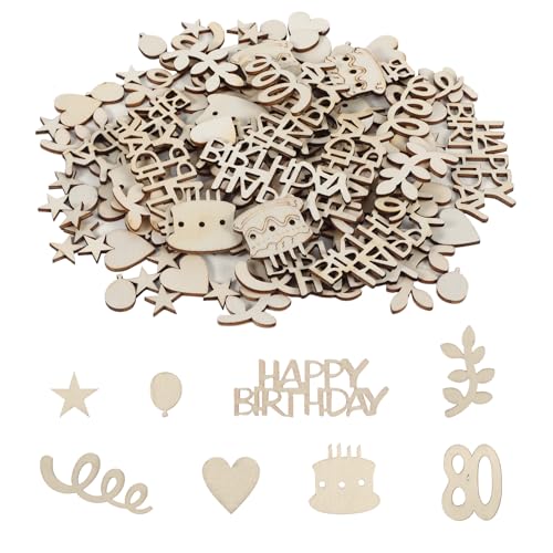 120 Stück 80.Happy Birthday Konfetti Geburtstag, 80 Tischdeko Geburtstag Streudeko Holz 80 Geburtstagsdeko Tisch Streudeko 80 Happy Birthday TischdekoTortendeko(80) von LongHoneySong