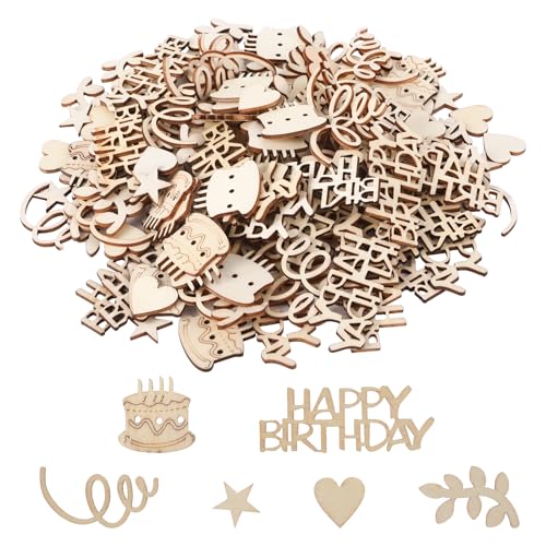 150 Stück Happy Birthday Konfetti Geburtstag, Tischdeko Geburtstag Streudeko Holz geburtstagsdeko tisch Streudeko Happy Birthday Tischdeko von LongHoneySong