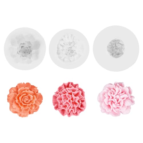 3 Stück Kerzen Formen Silikon transparent Austin-Rose Nelke Dahlie Silikonformen Gießformen Frühling Kerzen Kerzenformen zum Gießen Blumen 3D von LongHoneySong