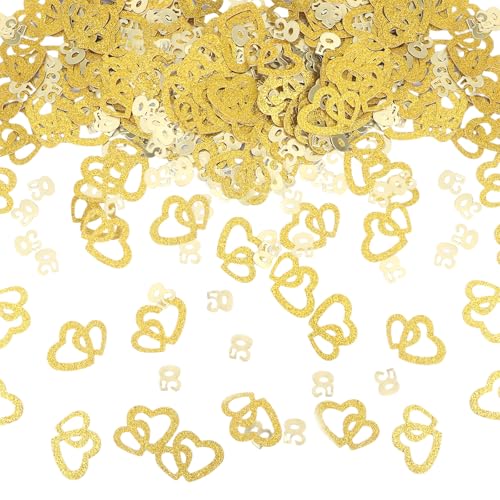 Goldene Hochzeit Deko, 300 Stück Goldenes Jubiläumskonfetti, 50.Tischdeko Geburtstag Streudeko geburtstagsdeko tisch Streudeko Happy Birthday Tischdeko von LongHoneySong