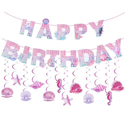 Meerjungfrau Geburtstag Deko, kindergeburtstag deko, Iridescent Mermaid Garland, girlande geburtstag mädchen, für Geburtstagsfeiern, Überraschungsvorbereitungen für Mädchen (Meerjungfrau) von LongHoneySong