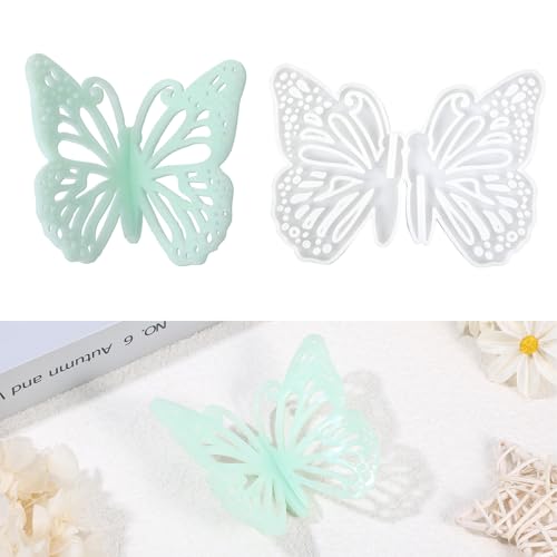 Schmetterling Silikonformen Gips, 7.4 * 9cm Silikonforme Gießformen Frühling, Schmetterling Silikonformen Gießformen für Muttertag/Vatertag/Geburtstag/Weihnachten (B) von LongHoneySong