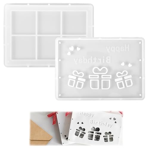 Silikonformen Gießformen Geburtstag, Happy Birthday Box Silikonform Gießformen Frühling, DIY Geschenkbox Gipsform für Geburtstag/Weihnachten (A) von LongHoneySong