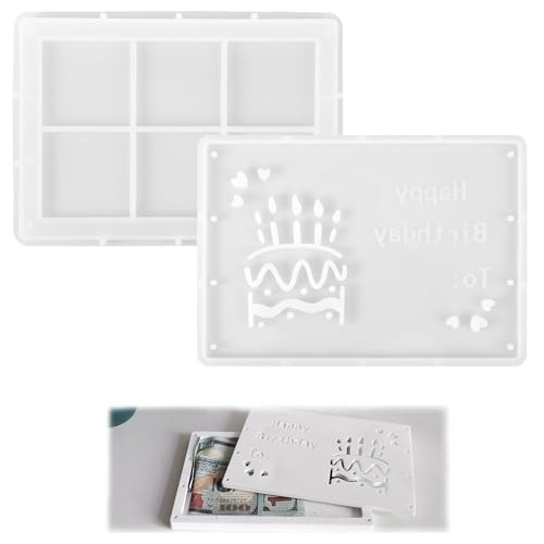 Silikonformen Gießformen Geburtstag, Happy Birthday Box Silikonform Gießformen Frühling, DIY Silikonform Dose mit Deckel für Geburtstag/Weihnachten (B) von LongHoneySong