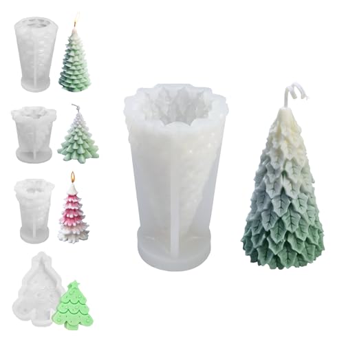 Silikonformen Gießformen Weihnachten 3D - Kerzen, Weihnachtsbaum, Baum, Tannenbaum - Silikon Gießform Set (LA1040J) von LongHoneySong