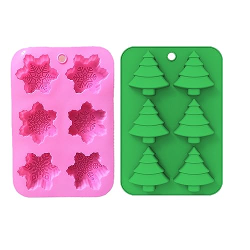 LC 2 Packungen Schneeflocke Silikon Kuchenformen Weihnachtsbaum Silikon Seifenform Silikon Süßigkeiten Backformen LC 2 Packungen Schneeflocke Silikon Kuchenformen Weihnachtsbaum Silikon Seifenform Silikon Süßigkeiten Backformen von Longcang mold