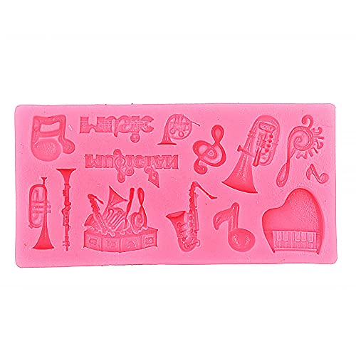 Longcang mold Silikonform mit Saxophon und Note, für Fondant, Zucker, Kunstharz, für Bastelarbeiten von Longcang mold