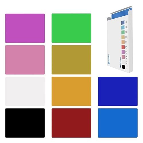 Blanko-Aluminium-Visitenkarten, 8,6 x 5,4 cm, Laser-Gravur, Rohlinge für DIY-Anpassung, buntes Metallic-Finish, 0,005 cm dick, 50 Stück von Longer