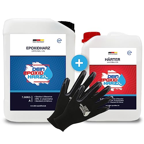 Epoxidharz mit Härter | 10,2kg GfK set | Profi Qualität glasklar & geruchsarm | Gießharz für Holz + Schutzhandschuhe Epoxidharz mit Härter | 10,2kg GfK set | Profi Qualität glasklar & geruchsarm | Gießharz für Holz + Schutzhandschuhe von Longfair