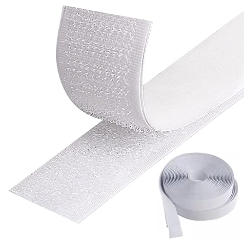 Longivia® 5 Meter Doppelseitiges Klettband Selbstklebend Extra Stark weiß 2 Stücke Selbstklebende Klettbänder mit Klettverschluss - Klebeklett für stoff fliegengitter textilien - Klett von Longivia