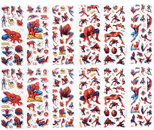 Aufkleber, Sticker, 3D Geschwollen Stickers Spiderman Schwammaufkleber (12 Bogen) TZ von Longsing