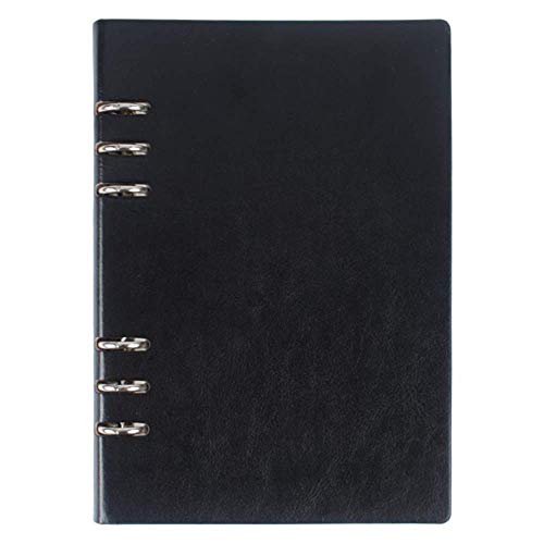 Notizbuch A5 Kunstleder-Tagebuch PU Leder Business Notizblöcke Personal Organizer Planer Bullet Journal Ringbuch Weihnachten Geschenke für Büro Schule (Schwarz) von Longsing
