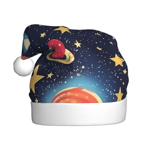 Longzehao Dekorative Weihnachtsmütze für Erwachsene, Plüsch, Sternenhimmel, Universum, Weltraumdruck, Uni, Weihnachtsmannmütze für Weihnachtszubehör Longzehao Dekorative Weihnachtsmütze für Erwachsene, Plüsch, Sternenhimmel, Universum, Weltraumdruck, Uni, Weihnachtsmannmütze für Weihnachtszubehör von Longzehao