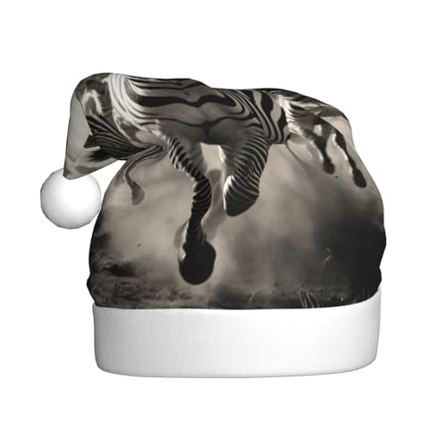 Longzehao Dekorative Weihnachtsmütze für Erwachsene, Plüsch, Zebra2-Druck, Uni, Weihnachtsmannmütze für Weihnachtszubehör Longzehao Dekorative Weihnachtsmütze für Erwachsene, Plüsch, Zebra2-Druck, Uni, Weihnachtsmannmütze für Weihnachtszubehör von Longzehao