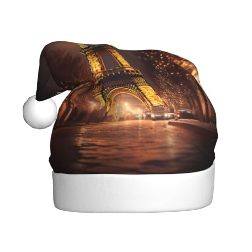 Longzehao Erwachsene Plüsch Dekorative Eiffelturm Print Print Christmas Hut, Uni Weihnachtsmann Weihnachten Claus Hut für Weihnachten Zubehör Longzehao Erwachsene Plüsch Dekorative Eiffelturm Print Print Christmas Hut, Uni Weihnachtsmann Weihnachten Claus Hut für Weihnachten Zubehör von Longzehao