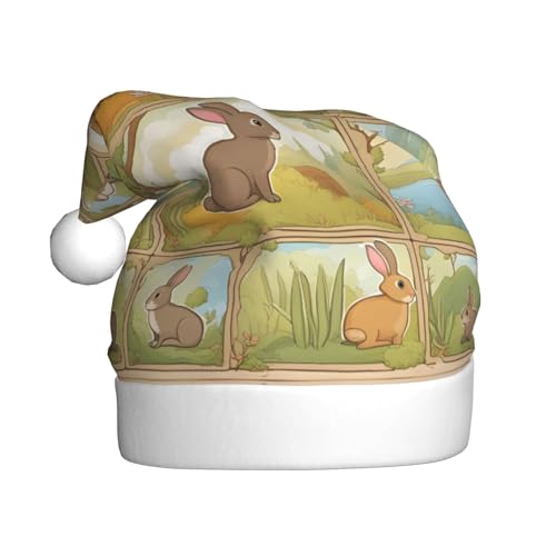 Longzehao Erwachsene Plüsch dekorative Cartoon niedliche Tiere Kaninchen Druck Druck Weihnachtshut, Uni Weihnachtsmann Weihnachtsmütze für Weihnachten Zubehör Longzehao Erwachsene Plüsch dekorative Cartoon niedliche Tiere Kaninchen Druck Druck Weihnachtshut, Uni Weihnachtsmann Weihnachtsmütze für Weihnachten Zubehör von Longzehao