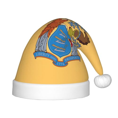 Longzehao Flagge von New Jersey Print Weihnachtsmützen für Kinder mit Plüschfell, Weihnachtsmützen für Neujahrsparty-Artikel Longzehao Flagge von New Jersey Print Weihnachtsmützen für Kinder mit Plüschfell, Weihnachtsmützen für Neujahrsparty-Artikel von Longzehao
