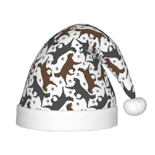 Longzehao Trotting Weihnachtsmütze für Kinder, flach, beschichtet, mit Pfotenabdruck, mit Plüschfell, Weihnachtsmützen für Neujahrsparty Longzehao Trotting Weihnachtsmütze für Kinder, flach, beschichtet, mit Pfotenabdruck, mit Plüschfell, Weihnachtsmützen für Neujahrsparty von Longzehao
