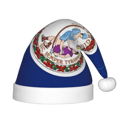 Longzehao Virginia Staatsflagge Druck Weihnachtsmützen für Kinder mit Plüschfell, Weihnachtsmützen für Neujahrsparty-Artikel Longzehao Virginia Staatsflagge Druck Weihnachtsmützen für Kinder mit Plüschfell, Weihnachtsmützen für Neujahrsparty-Artikel von Longzehao