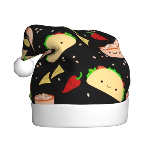 Longzehao Weihnachtsmütze für Erwachsene, Plüsch, dekorativ, Dienstagsparty-Druck, Uni, Weihnachtsmannmütze für Weihnachtszubehör Longzehao Weihnachtsmütze für Erwachsene, Plüsch, dekorativ, Dienstagsparty-Druck, Uni, Weihnachtsmannmütze für Weihnachtszubehör von Longzehao