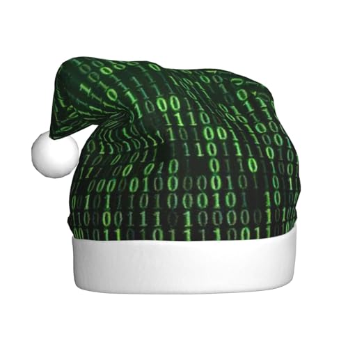 Longzehao Weihnachtsmütze für Erwachsene, Plüsch, dekorativ, Hacker-Ära, Druck, Uni, Weihnachtsmannmütze für Weihnachtszubehör Longzehao Weihnachtsmütze für Erwachsene, Plüsch, dekorativ, Hacker-Ära, Druck, Uni, Weihnachtsmannmütze für Weihnachtszubehör von Longzehao
