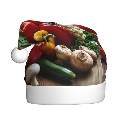Longzehao Weihnachtsmütze für Erwachsene, Plüsch, dekorativ, frisches Gemüse, Obst, Druck, Uni, Weihnachtsmannmütze für Weihnachtszubehör Longzehao Weihnachtsmütze für Erwachsene, Plüsch, dekorativ, frisches Gemüse, Obst, Druck, Uni, Weihnachtsmannmütze für Weihnachtszubehör von Longzehao