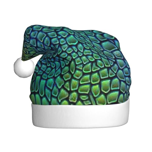 Longzehao Weihnachtsmütze für Erwachsene, Plüsch, mit Alligatorhaut-Druck, Uni, Weihnachtsmannmütze für Weihnachtszubehör Longzehao Weihnachtsmütze für Erwachsene, Plüsch, mit Alligatorhaut-Druck, Uni, Weihnachtsmannmütze für Weihnachtszubehör von Longzehao