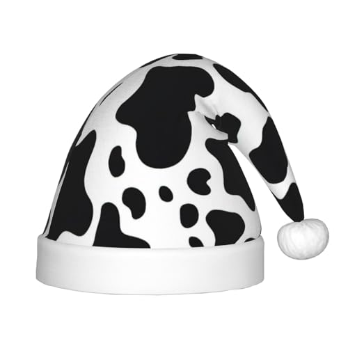 Longzehao Weihnachtsmützen für Kinder mit Plüschfell, Kuh-Druck, Weihnachtsmützen für Silvester, Partyzubehör Longzehao Weihnachtsmützen für Kinder mit Plüschfell, Kuh-Druck, Weihnachtsmützen für Silvester, Partyzubehör von Longzehao