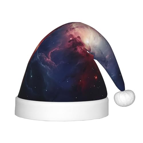 Longzehao Weihnachtsmützen mit Galaxie-Wolkenaufdruck, für Kinder mit Plüschfell, Weihnachtsmützen für Silvester, Partyzubehör Longzehao Weihnachtsmützen mit Galaxie-Wolkenaufdruck, für Kinder mit Plüschfell, Weihnachtsmützen für Silvester, Partyzubehör von Longzehao