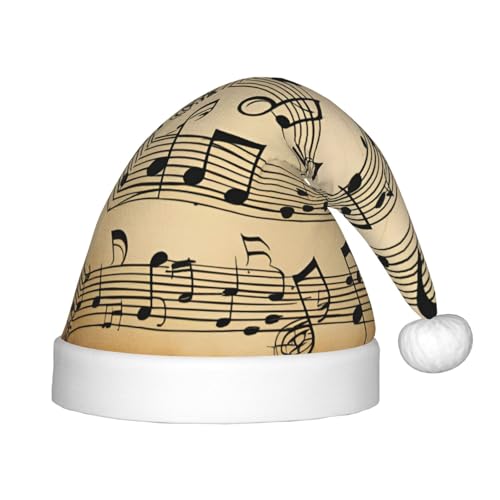 Longzehao Weihnachtsmützen mit Musiknoten für Kinder mit Plüschfell, Weihnachtsmützen für Silvester, Partyzubehör Longzehao Weihnachtsmützen mit Musiknoten für Kinder mit Plüschfell, Weihnachtsmützen für Silvester, Partyzubehör von Longzehao