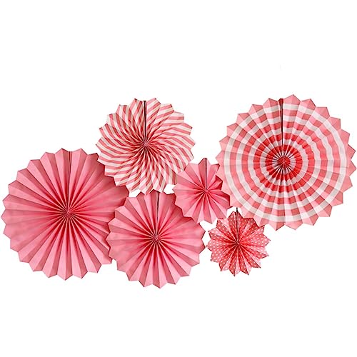 6 Stücke Set Papier Fächer Dekoration, 20cm 30cm 40cm, Aufhängen Fächer Dekoration, Hochzeitsfestdekorationen Pom, für Geburtstag Party Hochzeit Neujahr Baby Shower. (Rosa) von Lonimia