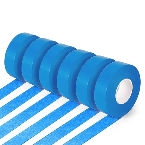 Lonimia 6 Rolle Kreppband,50m x 24mm Malerkrepp,Abklebeband,Beschreibbares/leicht abreißbares, universelles Malerband Universelles Klebeband zum Malen, Dekorieren, Abdecken von Autolacken (Blau) von Lonimia