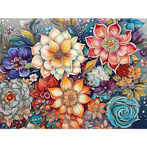 Lonmo Art Diamant Malerei Kits-Blume Diamond Painting Set für Erwachsene,5D Diamant Malerei für Geschenk Home Wall Decor (16x12inch von Lonmo Art